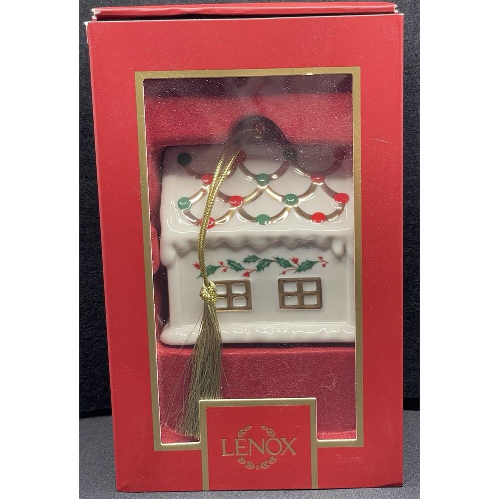 Lenox Gingerbread House Christmas Ornament. Porcelain New Opened For Pics Only